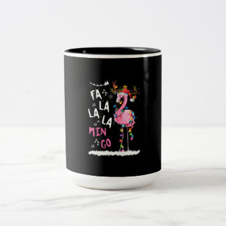 Kerstmis: Fa-La Mingo Flamingo met Kerstmis Tweekleurige Koffiemok