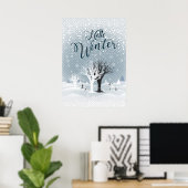 Kerstmis: Fairy Tale Fantasy Snowy Forest Poster (Thuiskantoor)