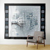 Kerstmis: Fairy Tale Fantasy Snowy Forest Wandkleed (In Situ (horizontaal))