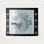 Kerstmis: Fairy Tale Fantasy Snowy Forest Wandkleed (Voorkant (horizontaal))