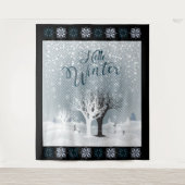 Kerstmis: Fairy Tale Fantasy Snowy Forest Wandkleed (Voorkant)