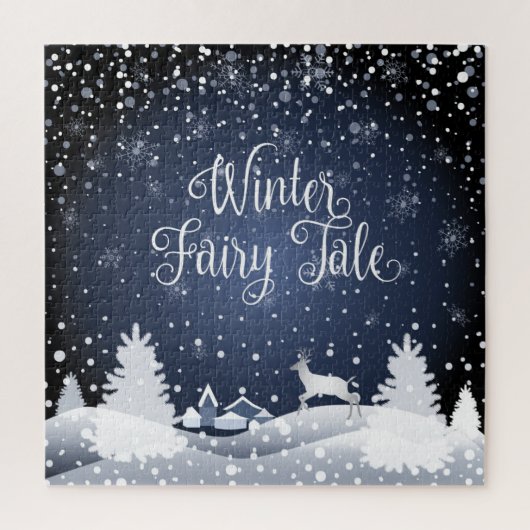 Kerstmis: Fairy Tale Fantasy Winter Forest Legpuzzel (Verticaal)