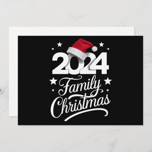 Kerstmis Familie 2024 Matching Pyjama Kerstman Feestdagenkaart (Voorkant / Achterkant)