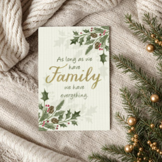 Kerstmis Familie Citaten met Kerstsieraad Kaart