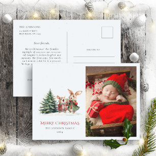 Kerstmis Familie Jaarverslag Cute Grappige Konijne Briefkaart