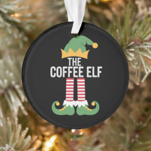 Kerstmis Familie Matchende Groep Koffie Elf Ornament