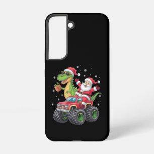 Kerstmis Familie Matching Kerstman Truck Dinosauru Samsung Galaxy Hoesje