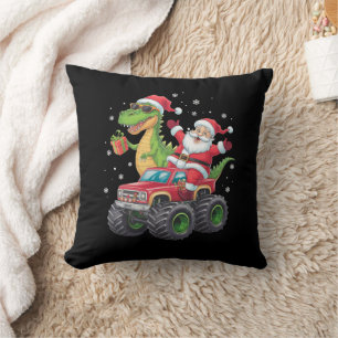 Kerstmis Familie Matching Santa Truck Dinosaurus Kussen