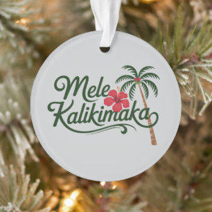 Kerstmis Familie Mele Kalikimaka Hawaï Strand Ornament