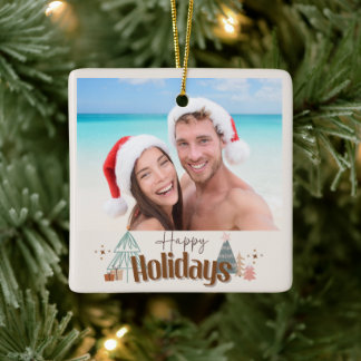 Kerstmis familie vrienden eenvoudige moderne boom  keramisch ornament