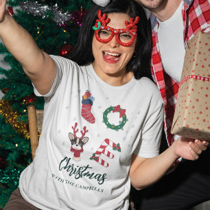 Kerstmis familienaam Matching Custom T-shirt