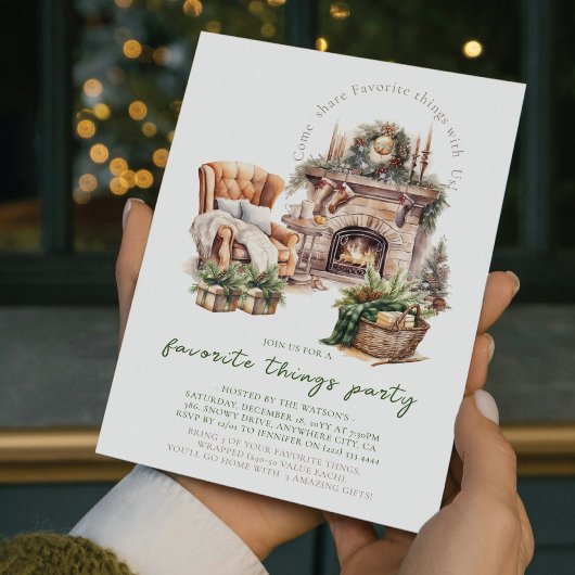 Kerstmis favoriete dingen Party Cosy Open haard Kaart