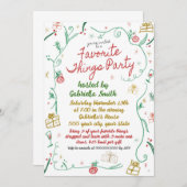 Kerstmis Favoriete Dingen Uitnodiging (Voorkant / Achterkant)