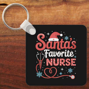 Kerstmis Favoriete Verpleegster Sleutelhanger