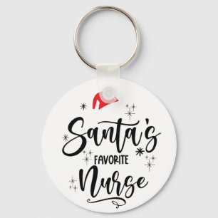 Kerstmis Favoriete Verpleegster Sleutelhanger