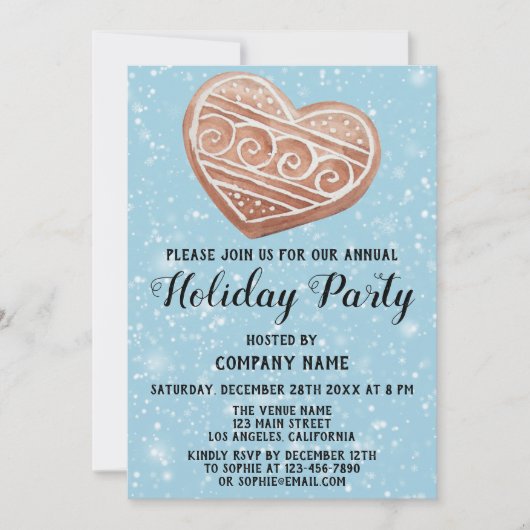 Kerstmis: feestdag blauw sneeuw kaart (Voorkant)