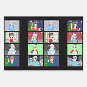 Kerstmis/feestdag, met animatiemodel, blad inpakpapier vel