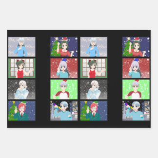 Kerstmis/feestdag, met animatiemodel, blad inpakpapier vel