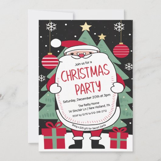 Kerstmis feestdag uitnodiging (Voorkant)