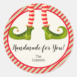 Kerstmis, feestdag voor thuisgoederen, klein bakke ronde sticker