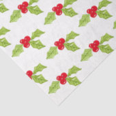 Kerstmis Feestdagen Festive Holly Two Tone Pattern Tissuepapier (Detail)