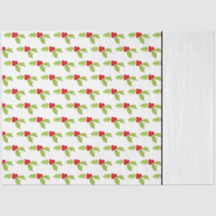 Kerstmis Feestdagen Festive Holly Two Tone Pattern Tissuepapier