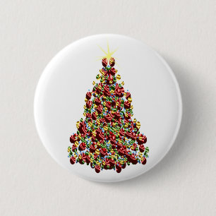 Kerstmis-Feestdagen gedecormeerde bomen Ronde Button 5,7 Cm