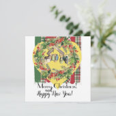 Kerstmis! Feestdagenkaart (Staand voorkant)