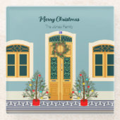Kerstmis feestelijk Portugees huis Glazen Onderzetter (Voorkant)