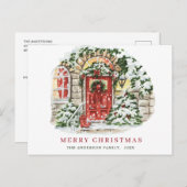 Kerstmis: feestelijke feestdag briefkaart (Voorkant / Achterkant)