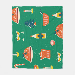 Kerstmis feestelijke tafel, patroon. fleece deken