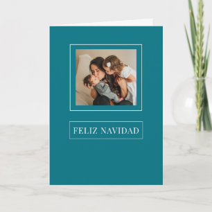 Kerstmis Feliz Navidad Minimalistische Vakantiefot Feestdagen Kaart