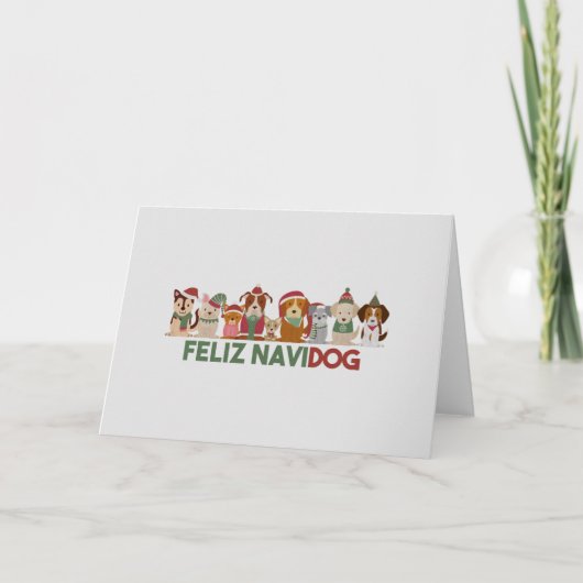 Kerstmis: Feliz Navidog Kaart (Voorkant)