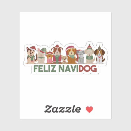 Kerstmis: Feliz Navidog Sticker (Vel)