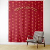 Kerstmis | Festief | Gouden sterren | RODE Achterg Wandkleed (In situ)