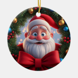 Kerstmis Festieve Cartoon Kerstman Keramisch Ornament