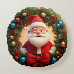 Kerstmis Festieve Cartoon Kerstman Rond Kussen