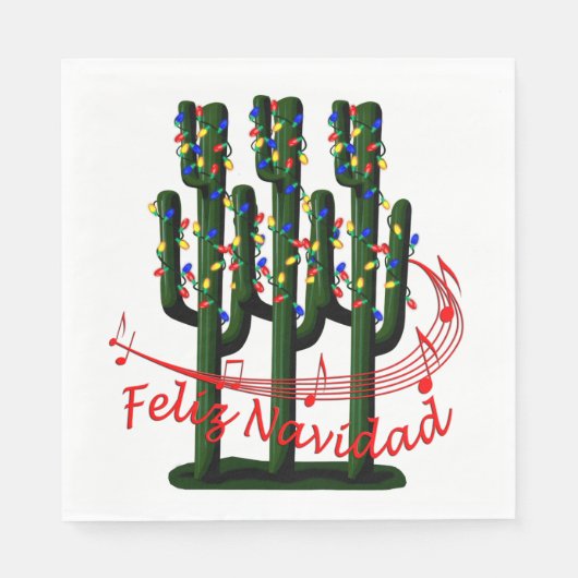Kerstmis Fiesta Feliz Navidad Party Lunch Napkin Servetten (Voorkant)