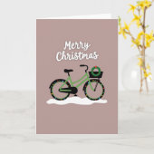 Kerstmis fiets kaart (Gele Bloem)