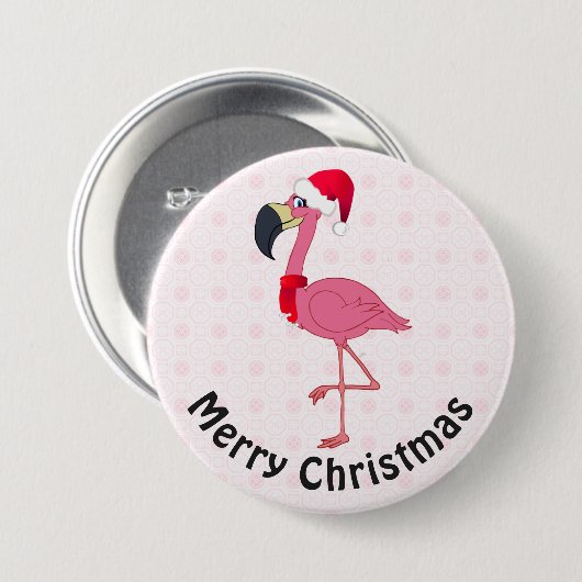 Kerstmis Flamingo 3-inch Button (Voorkant /achterkant)
