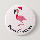 Kerstmis Flamingo 3-inch Button (Voorkant)