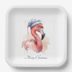 Kerstmis Flamingo, aanpasbaar Papieren Bordje