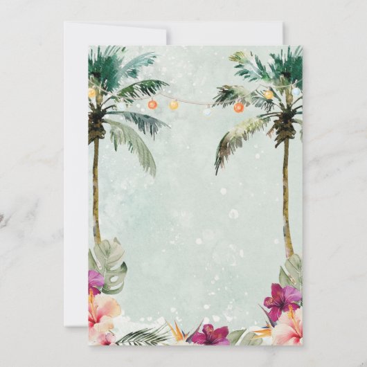 Kerstmis flamingo brunch bruids douche uitnodiging (Achterkant)