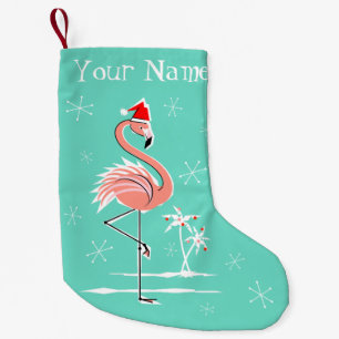 Kerstmis Flamingo Naam met twee zijden Kleine Kerstsok