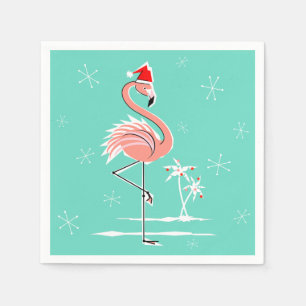 Kerstmis Flamingo papieren servet