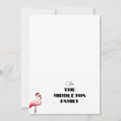 Kerstmis Flamingo Santa Hat Gouden Groet Kaart (Achterkant)