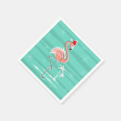 Kerstmis Flamingo Stripe papieren servet (Hoek)