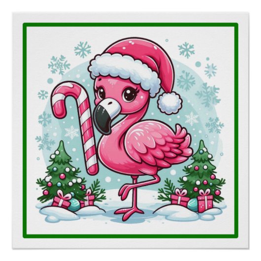 Kerstmis Flamingo Sublimatie Clipart-27301 Perfect Poster (Voorkant)