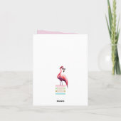 Kerstmis Flamingo Tropische Lichten Groet Feestdagen Kaart (Achterkant)