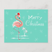 Kerstmis Flamingo Vrolijk Kerstfeest horizontaal Feestdagenkaart (Voorkant)